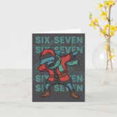 Six Seven Meme Shark Dab Se Dabbing Funny Xmas 67 Karte (Gelbe Blume)