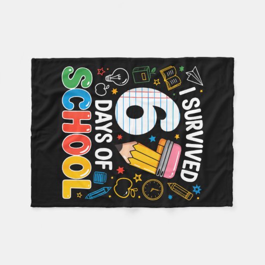 Six Seven Meme Survived 67 Days Of School Student  Fleecedecke (Vorderseite (Horizontal))