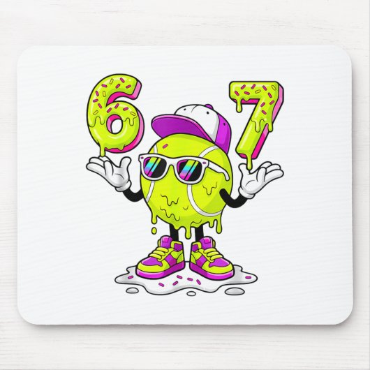 Six Seven Meme Tennis Ice Cream Drip 67 For Kids B Mousepad (Vorne)
