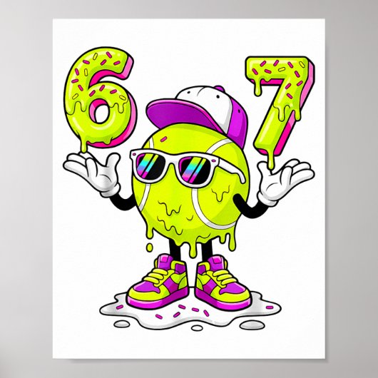Six Seven Meme Tennis Ice Cream Drip 67 For Kids B Poster (Vorne)