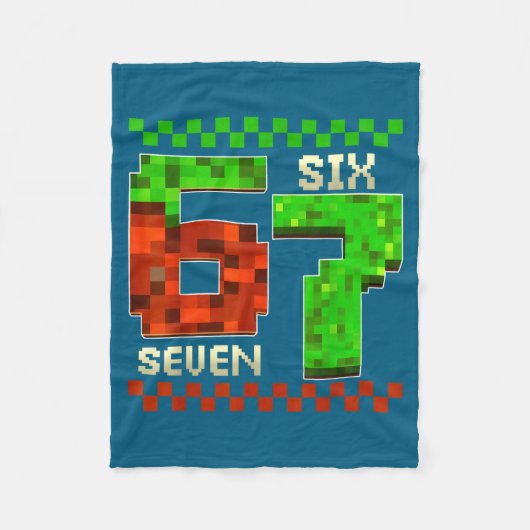 Six Seven Meme Video Gamer Boys Kids 67 Birthday 6 Fleecedecke (Vorderseite)