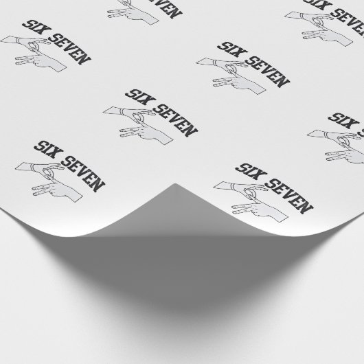 Six Seven Meme Viral 67 Mason Sign Language Geschenkpapier (Ecke)