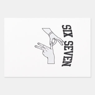 Six Seven Meme Viral 67 Mason Sign Language Geschenkpapier Set