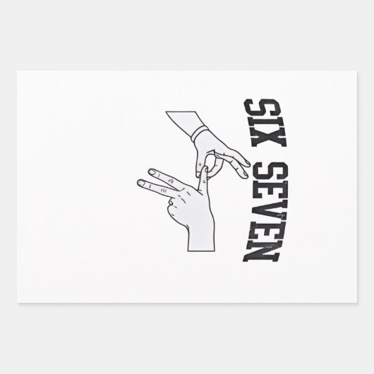 Six Seven Meme Viral 67 Mason Sign Language Geschenkpapier Set (Vorderseite)
