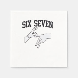Six Seven Meme Viral 67 Mason Sign Language Serviette