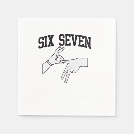 Six Seven Meme Viral 67 Mason Sign Language Serviette (Vorderseite)