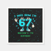 Six Seven Pixel Meme 7th Birthday Napkins Serviette (Vorderseite)