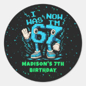 Six Seven Pixel Meme 7th Birthday Sticker (Vorderseite)