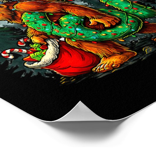 Six Seven Santa Bigfoot Christmas Sasquatch 67 Fun Poster (Ecke)