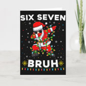 Six Seven Santa Christmas 6 7 Bruh Meme Gen Alpha Karte (Vorderseite)