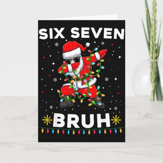 Six Seven Santa Christmas 6 7 Bruh Meme Gen Alpha  Karte (Vorderseite)