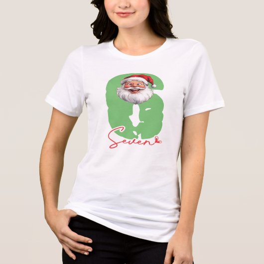 Six Seven Santa, Funny Matching Tri-Blend Shirt (Vorderseite)