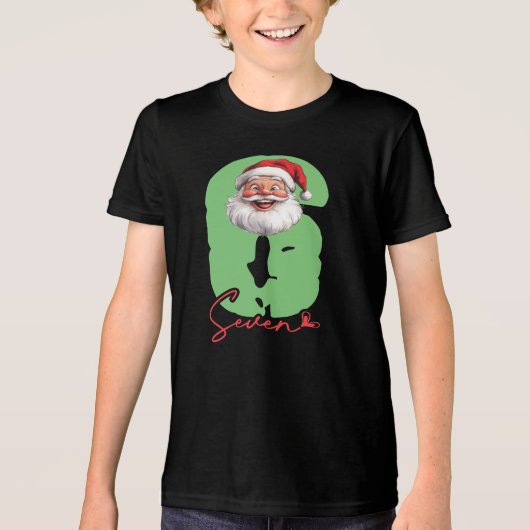 Six Seven Santa, Funny Matching Tri-Blend Shirt (Vorderseite)