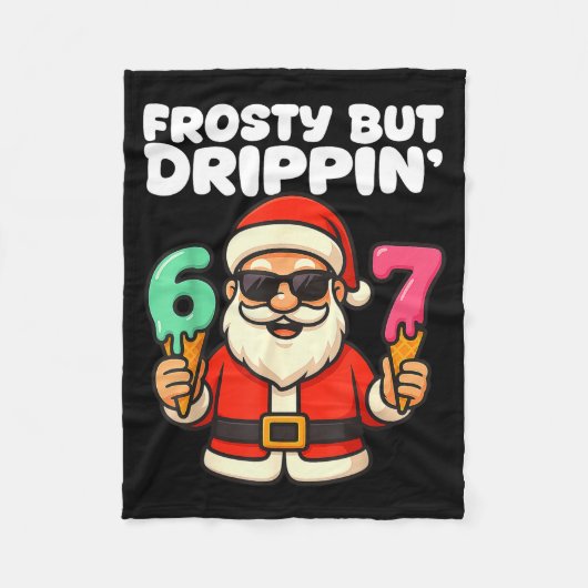 Six Seven Santa Santa Sungles Ice Cream Christmas Fleecedecke (Vorderseite)