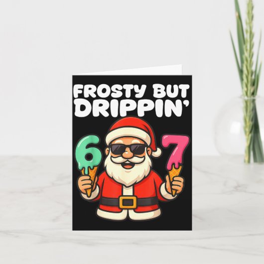Six Seven Santa Santa Sungles Ice Cream Christmas  Karte (Vorderseite)