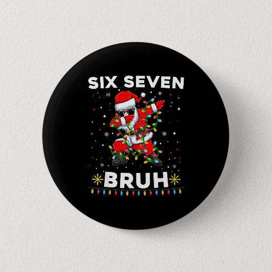 Six Seven Santa Weihnachten 6 7 Bruh Meme Gen Alph Button (Vorderseite)