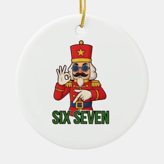 Six Seven Schneemann Weihnachten Nussknacker 6 7 X Keramik Ornament (Vorne)