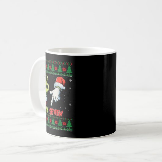 Six Seven Skeleton Meme Christmas Ugly Sweater 67 Kaffeetasse (Vorderseite Links)