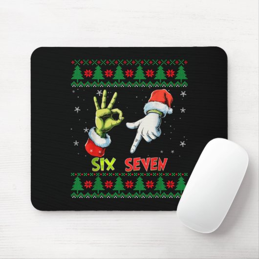 Six Seven Skeleton Meme Christmas Ugly Sweater 67  Mousepad (Mit Mouse)