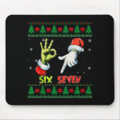 Six Seven Skeleton Meme Christmas Ugly Sweater 67  Mousepad (Vorne)