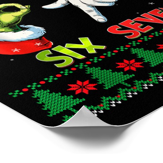 Six Seven Skeleton Meme Christmas Ugly Sweater 67 Poster (Ecke)