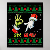 Six Seven Skeleton Meme Christmas Ugly Sweater 67 Poster (Vorne)
