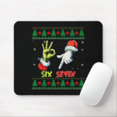 Six Seven Skelett Meme Weihnachten hässlicher Pull Mousepad (Mit Mouse)