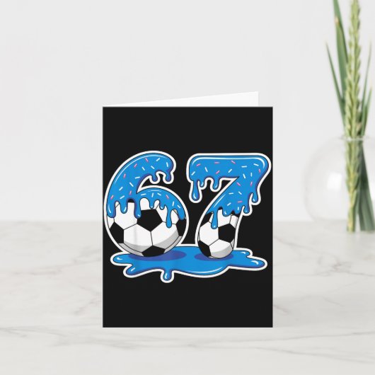 Six Seven Soccer Ice Cream Drip Funny Design Karte (Vorderseite)