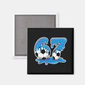 Six Seven Soccer Ice Cream Drip Funny Design Magnet (Vorderseite/Rückseite)
