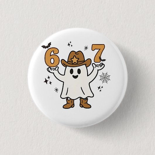 Six Seven Spooky Halloween Sport 67 Mason Meme Button (Vorderseite)