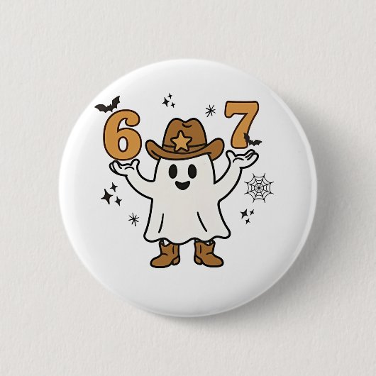 Six Seven Spooky Halloween Sport 67 Mason Meme Button (Vorderseite)