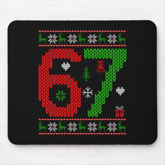Six Seven Ugly Christmas Sweater 67 Meme Xmas Boys Mousepad (Vorne)