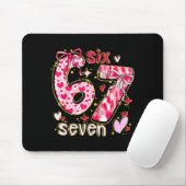 Six Seven Valentine Coquette Bow Funny 67 Meme Hea Mousepad (Mit Mouse)