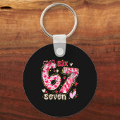 Six Seven Valentine Coquette Bow Funny 67 Meme Hea Schlüsselanhänger (Vorderseite)