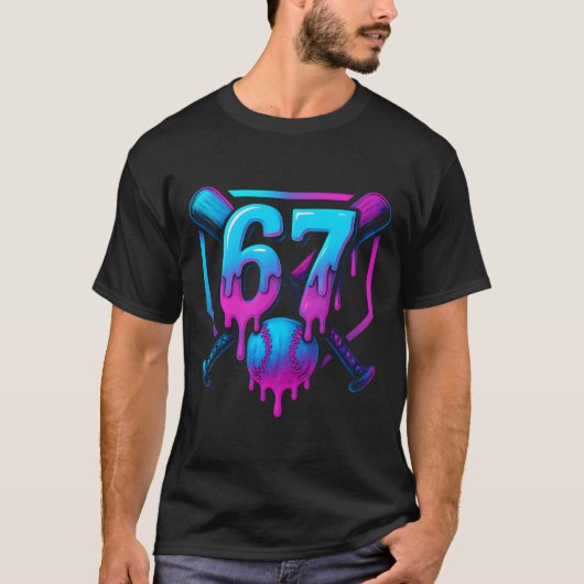Six Seven Verkaufen Eis Drip Cool 67 Gen Alpha Sl T-Shirt (Vorderseite)