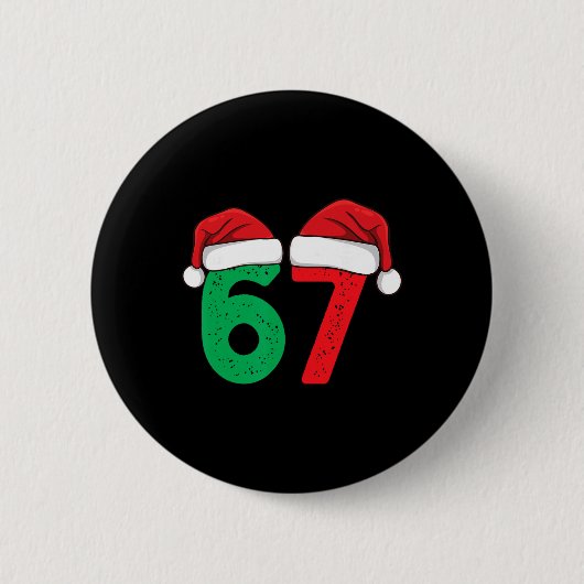 Six Seven Weihnachten 6 7 Meme Lustiges Weihnachte Button (Vorderseite)