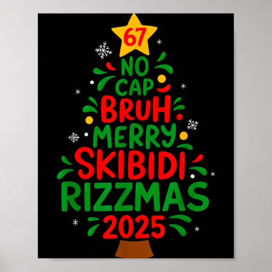 Six Seven Xmas Tree 67 No Cap Bruh Meme 6 7 Christ Poster (Vorne)