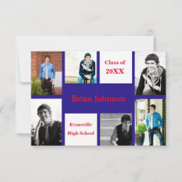 Six/Sieben Fotos blau/rot - 3x5 Grad Bekanntgabe Einladung