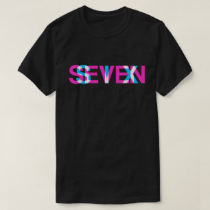 Six Sieben Glitch optische Illusion Meme Art T-Shirt