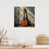 Six-Stringed Dulcimer Vintage Floral Poster (Küche)