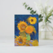Six Sunflowers van Gogh Fine Art Postkarte (Stehend Vorderseite)