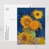 Six Sunflowers van Gogh Fine Art Postkarte (Vorne/Hinten)