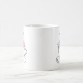Six-Tea 60. Geburtstag Whimsical Farbige Blumen Kaffeetasse (Mittel)