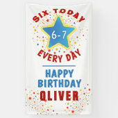 Six Today 6 7 Every Day Meme 6th Birthday Banner (Vertikal)