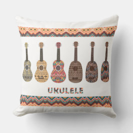Six Ukulele Pattern Pillow Kissen