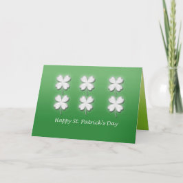 Six White Kleeblatts St. Patrick's Day Karte