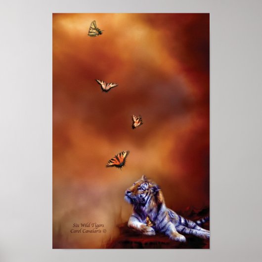 Six Wild Tigers Art Poster/Print Poster (Vorne)
