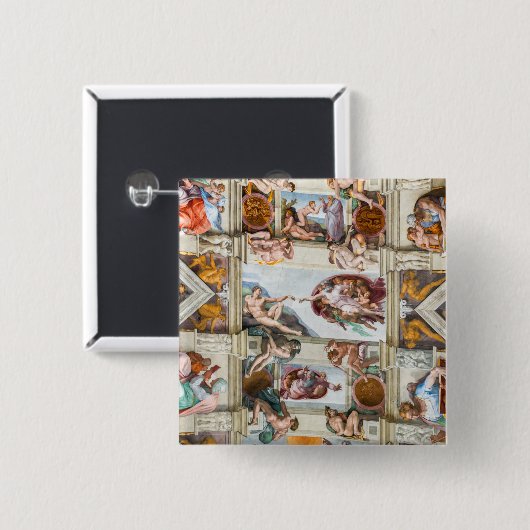 Sixine Chapel Michelangelo - Vatikan, Rom, Italien Button (Vorne & Hinten)