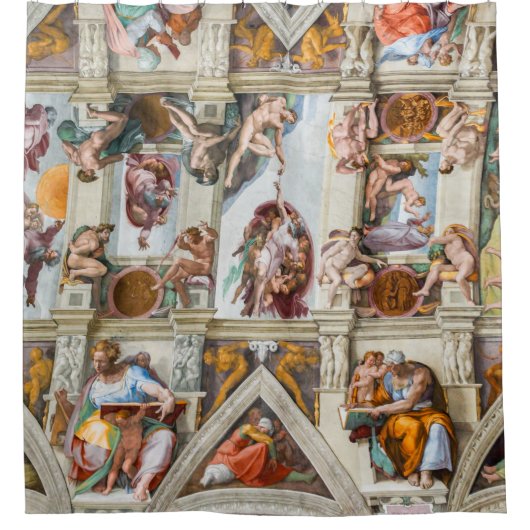 Sixine Chapel Michelangelo - Vatikan, Rom, Italien Duschvorhang (Vorderseite)