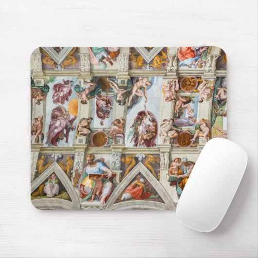 Sixine Chapel Michelangelo - Vatikan, Rom, Italien Mousepad (Mit Mouse)